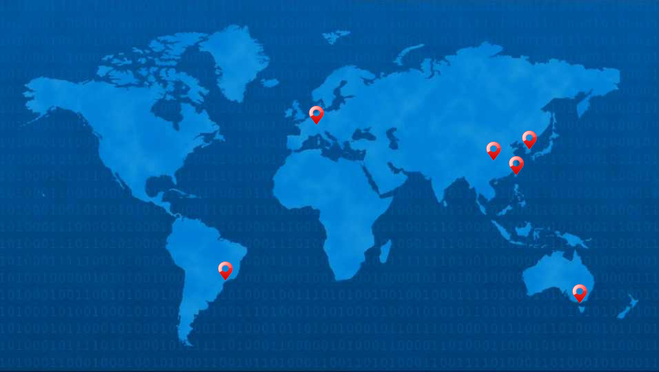 World map showing ZAPPITEC offices and resellers