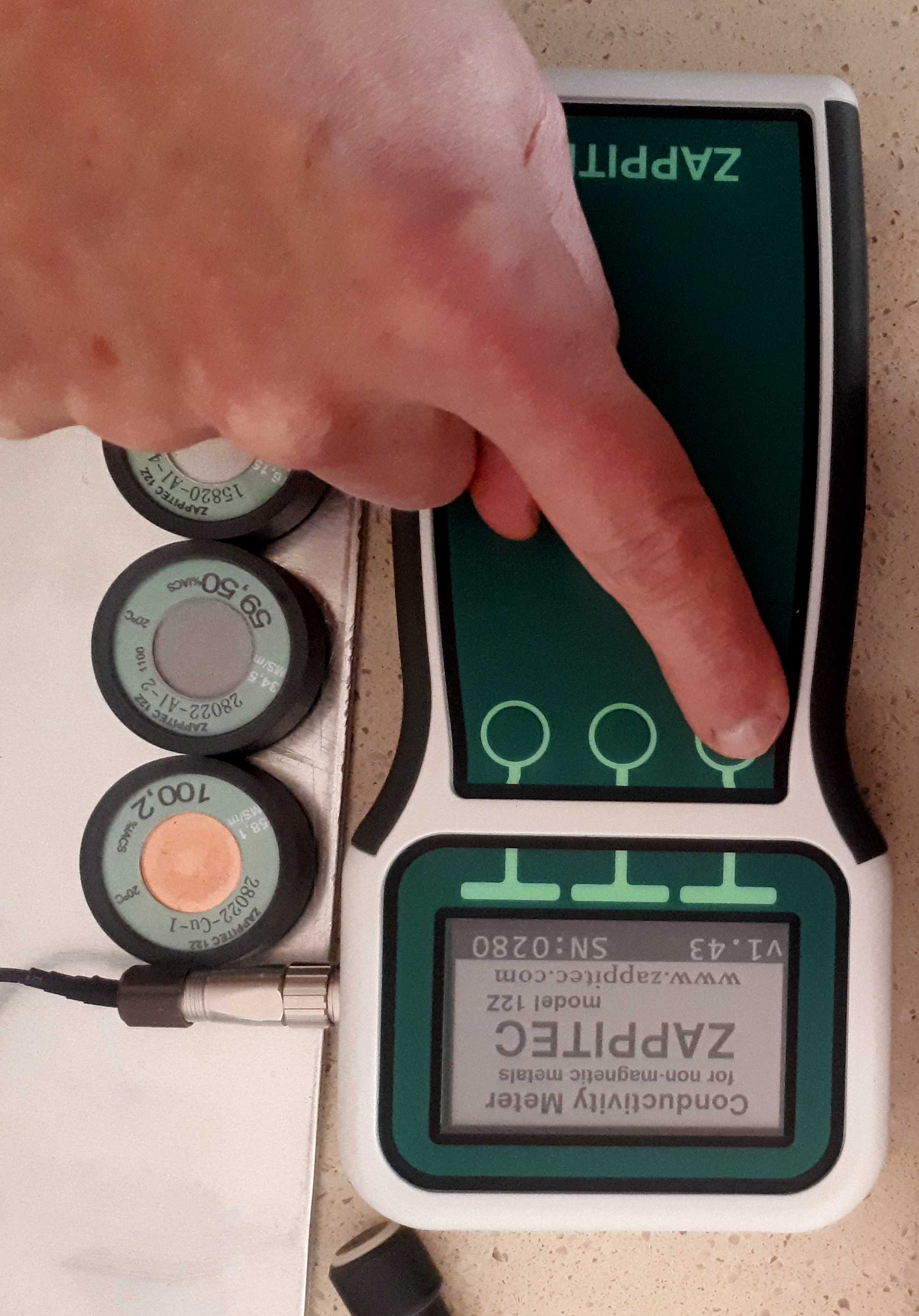 Turning On Zappitec model 12Z Conductivity Meter